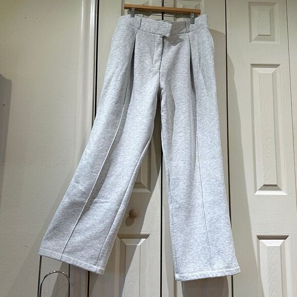 LIKE NEW ASOS DESIGN Gray Heather Baggy Wide Leg Tailored Trouser Sweatpants - Picture 3 of 12